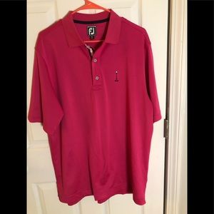 FJ FootJoy Pink, Men’s Short Sleeve Polo, Size XL,